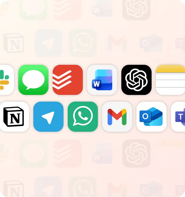 list of apps showcasing that voicedash works everwhere