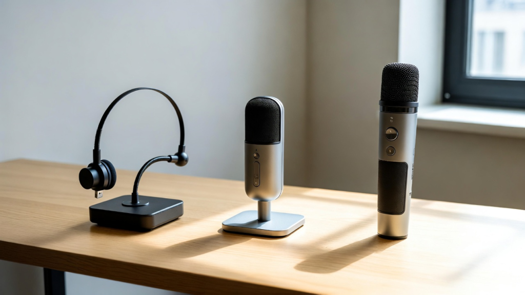 Best Microphone for Dictation in 2026: Top USB, Headset & Dragon Picks for PC and Mac 2 Comparison of USB headset, desktop USB microphone, and wireless handheld dictation microphone