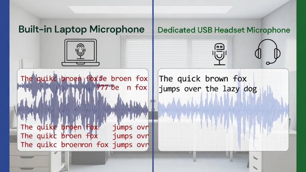 Best Microphone for Dictation in 2026: Top USB, Headset & Dragon Picks for PC and Mac 3 Before and after comparison of noisy vs clean audio for speech to text dictation