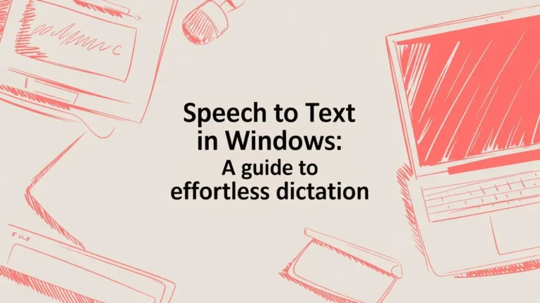 Speech to Text in Windows A Guide to Effortless Dictation