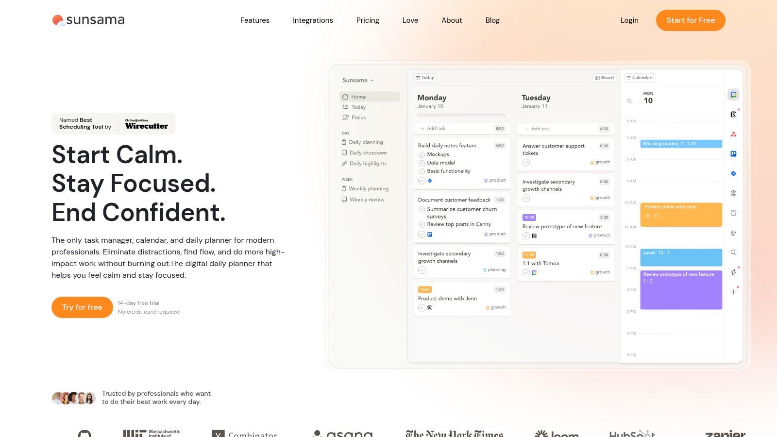Best AI Tools for Time Management 5 Sunsama