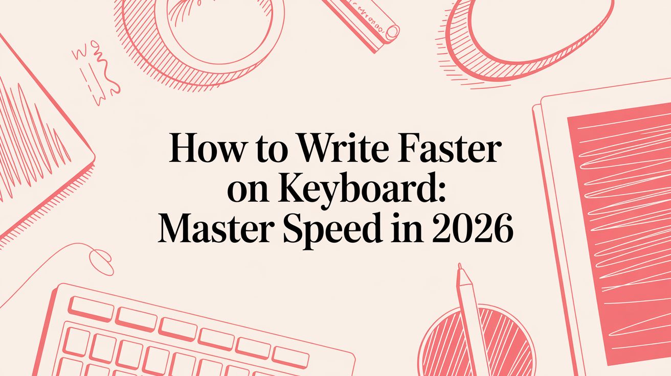 how to write faster on keyboard workspace flatlay