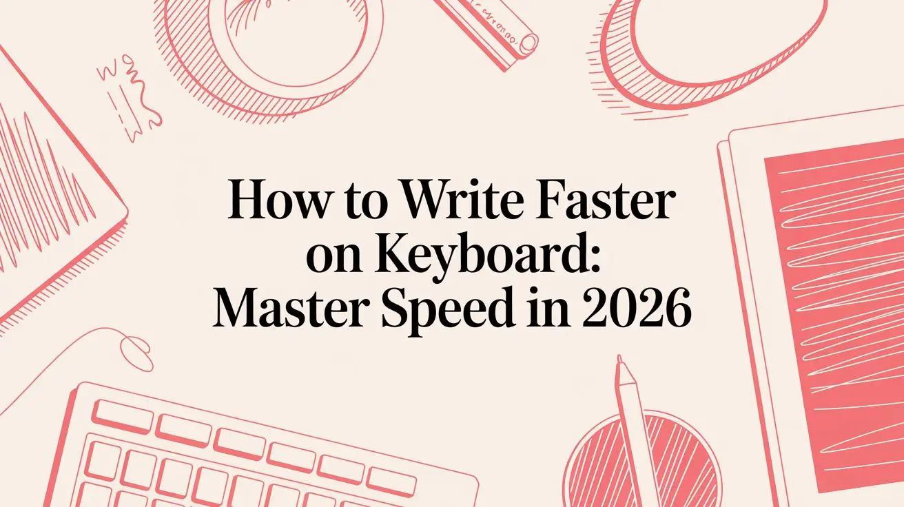 how to write faster on keyboard workspace flatlay