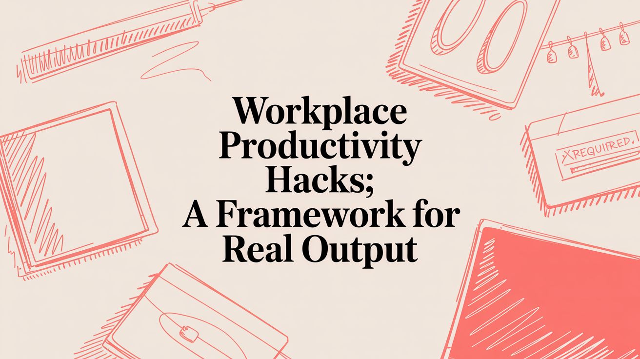 workplace productivity hacks office illustration