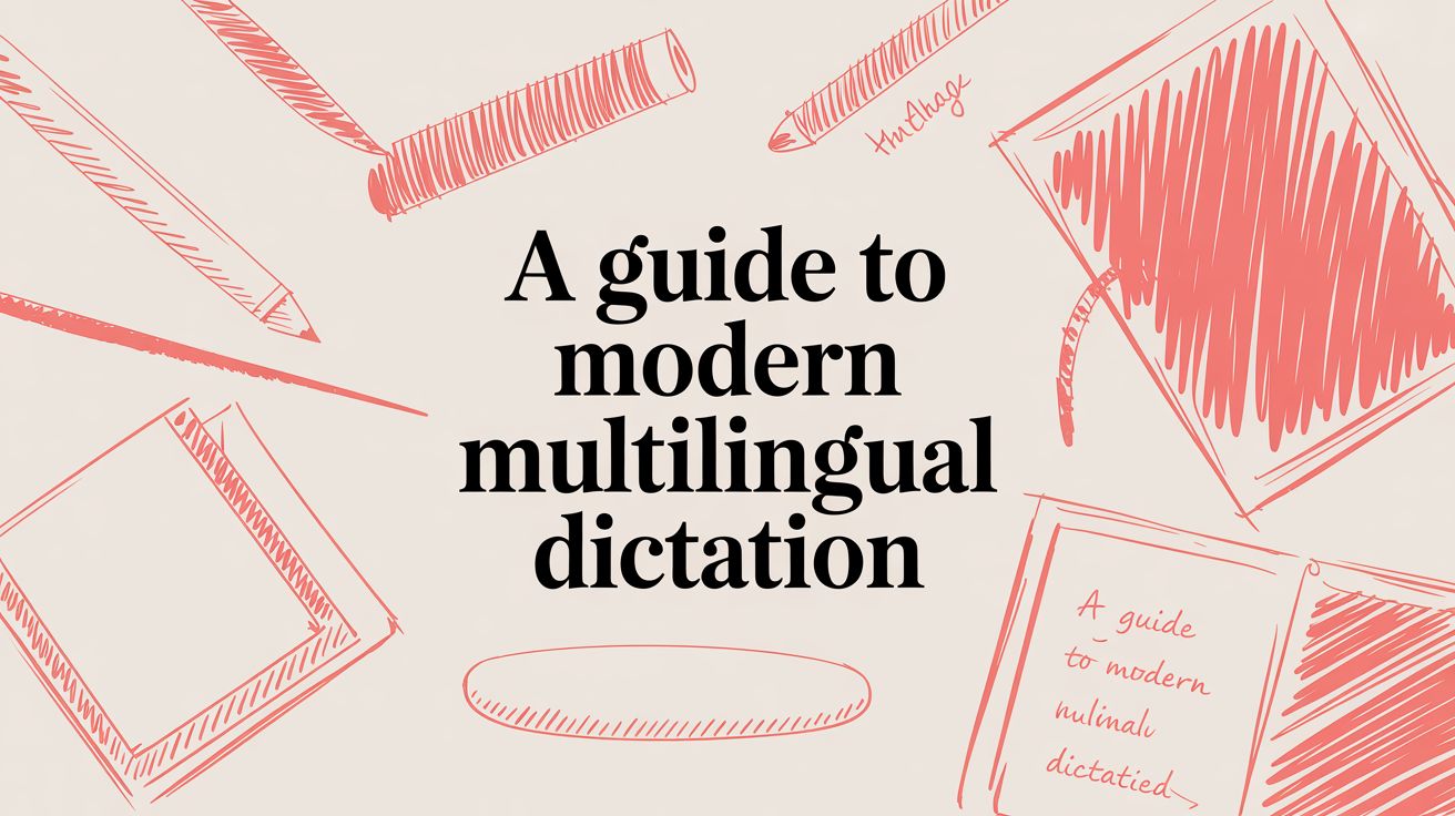 multilingual dictation stationery sketch