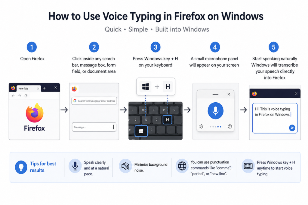 How to Use Voice Typing in Firefox on Windows