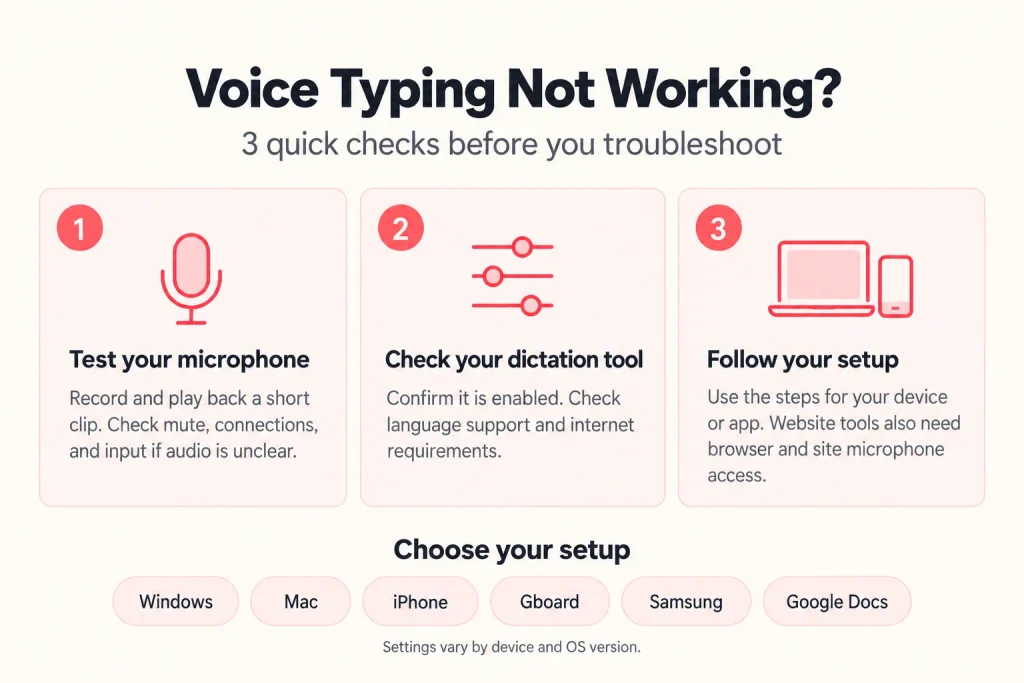 Voice Typing Not Working