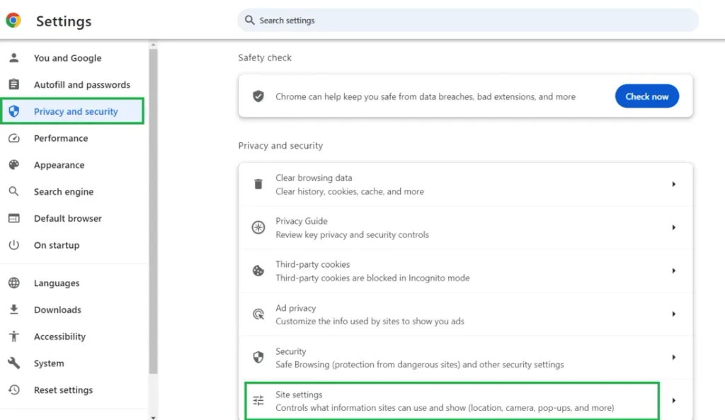 browsers site controls showing microphone access allowed for Google Docs