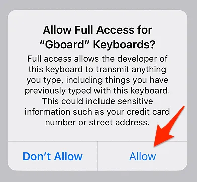 gboard permission