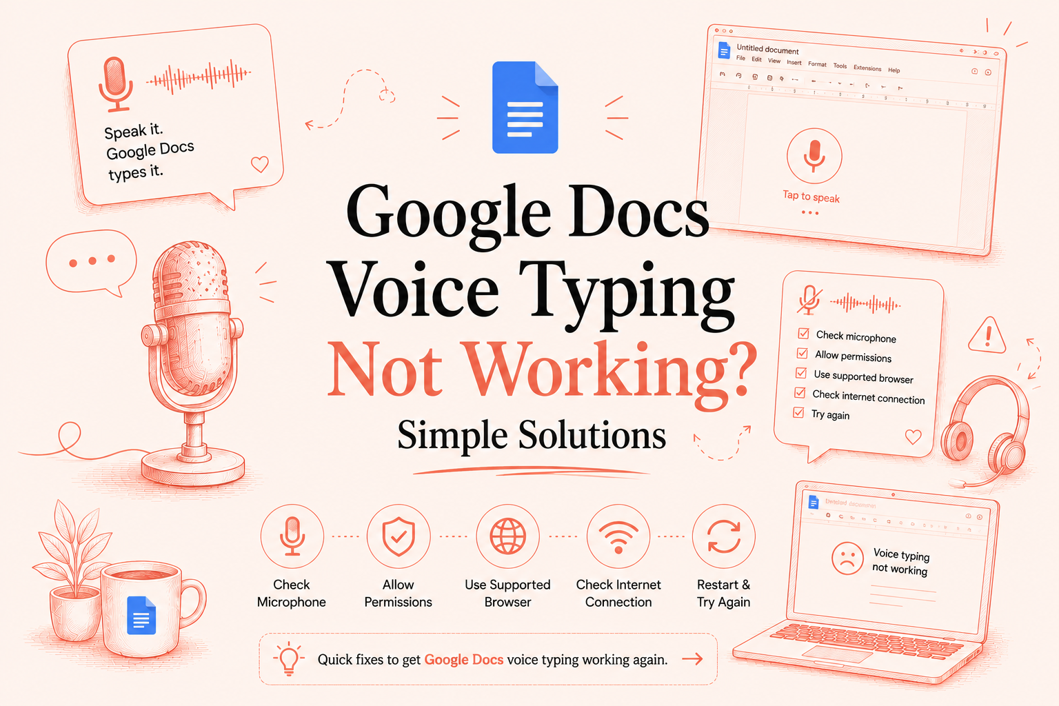 google docs voice typing not working
