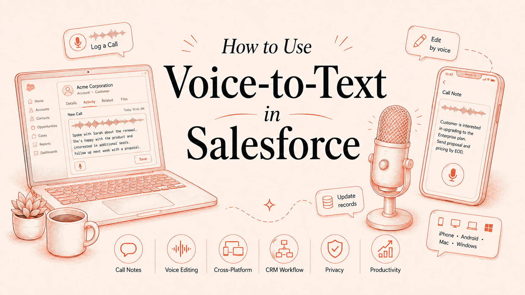 how to use voice to text in salesforce