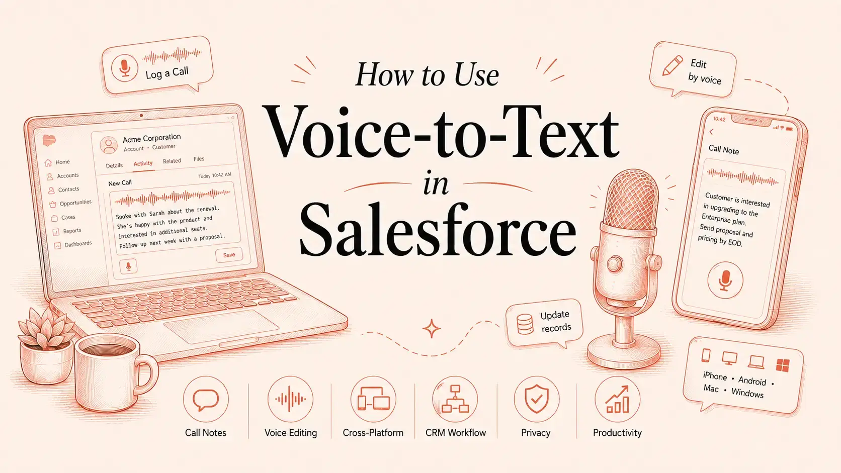 how to use voice to text in salesforce