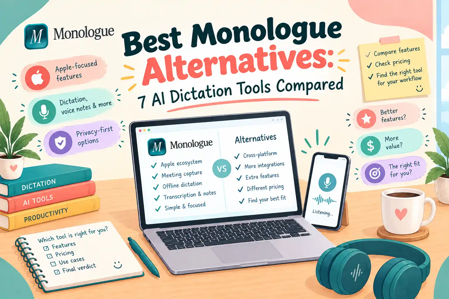 Best Monologue Alternatives in 2026: 7 AI Dictation Tools Compared 1 Best Monologue Alternatives