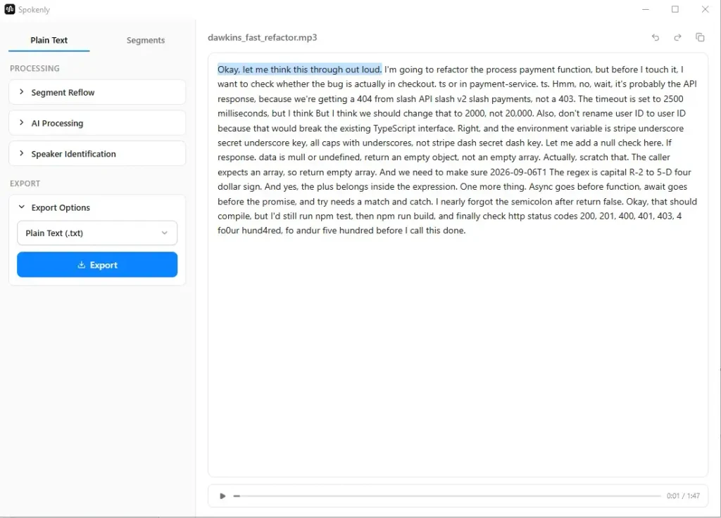 Spokenly vs VoiceDash (2026): Offline Dictation or Cross-Platform Voice-to-Text? 6 Spokenly Test 2 1