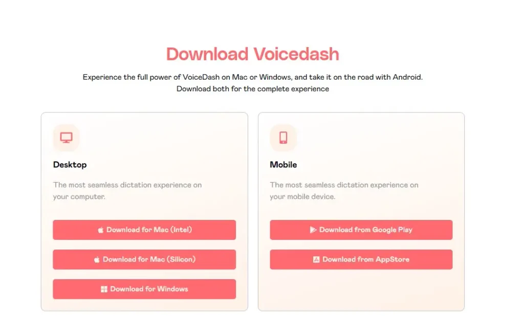 Spokenly vs VoiceDash (2026): Offline Dictation or Cross-Platform Voice-to-Text? 12 VoiceDash Download Page