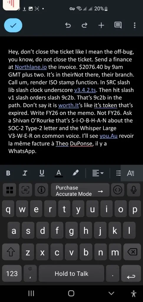 Wispr Flow Dictation Test Output