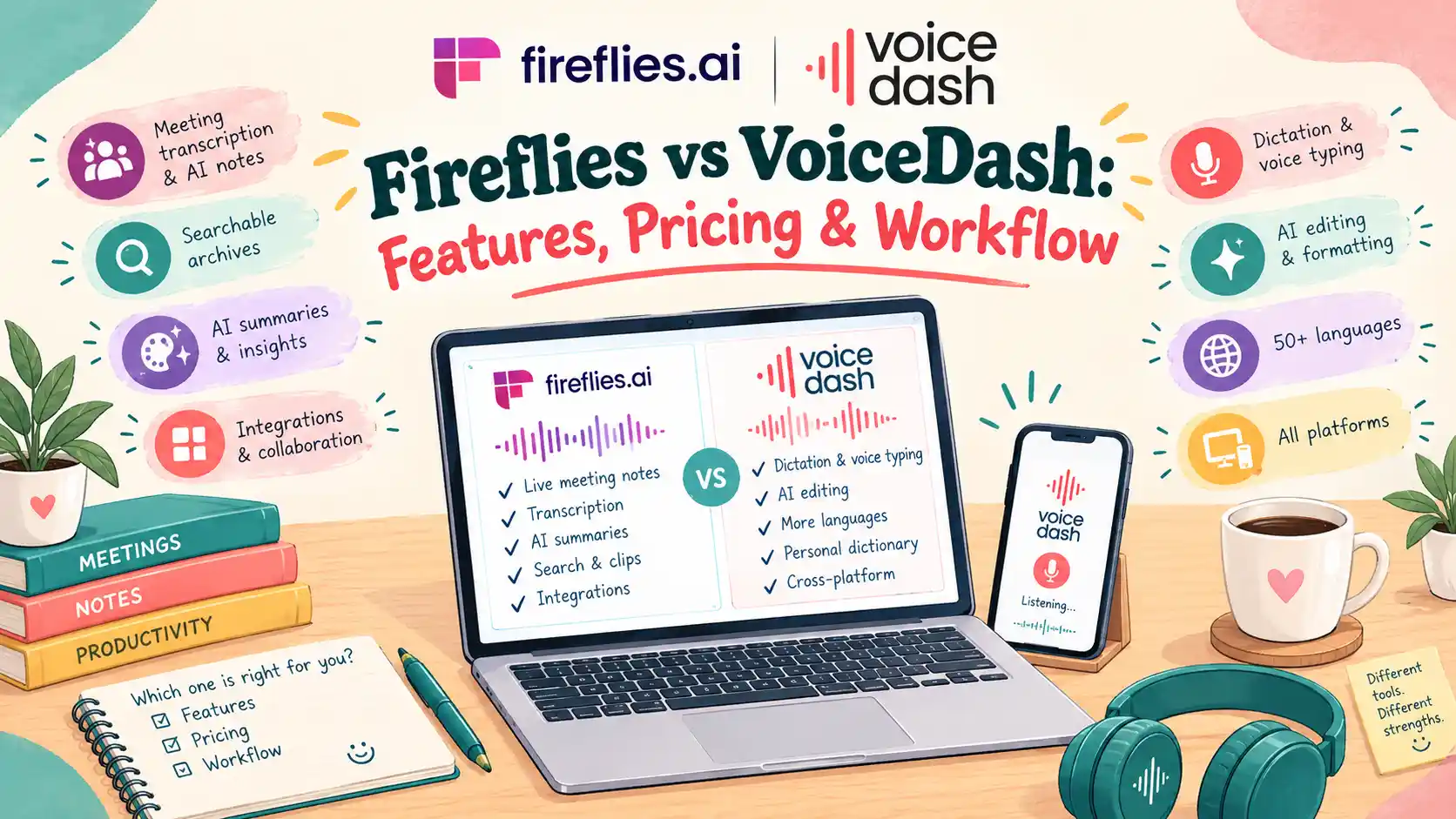Fireflies vs VoiceDash_ Features and Workflow