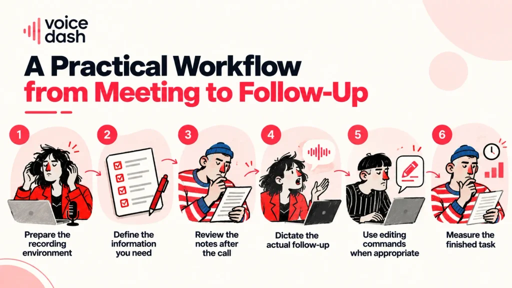tl;dv vs VoiceDash: Meeting Notes & Dictation 6 Meeting to Follow Up Workflow