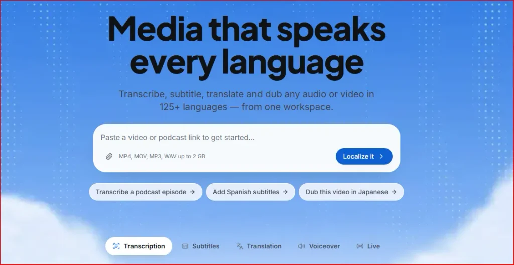 Voicina: AI Transcription, Subtitles, Translation and Dubbing 2 hp